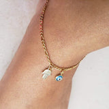 Eye anklet, hamsa anklet, dainty anklet, 925 silver anklet , mal de ojo tobillera , dainty anklet Evil eye anklets Romanticwork Jewelry 