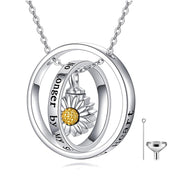 Cremation Jewelry 925 Sterling Silver Sunflower Rose Paw Urn Necklace for Ashes