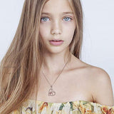 Gymnastics Necklace for Granddaughter 925 Sterling Silver Rose Gold Team USA Flipping Gymnasts Pendant Jewelry Gymnastic Gifts for Girl Geometric necklace APOTIE 