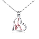Gymnastics Necklace for Granddaughter and Daughter 925 Sterling Silver Rose Gold Team USA Flipping Gymnasts Pendant Jewelry Gymnastic Gifts for Girl Geometric necklace APOTIE Rose Gold 