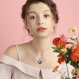 Heart URN Necklace S925 Sterling Silver Engraved Pendant Cremation Necklace for Ashes with Swarovski Crystal, Fine Keepsake Memorial Jewelry for Ashes (Package including a Necklace/Pin/Funnel) urn necklace enjoy life creative 