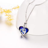 Heart URN Necklace S925 Sterling Silver Engraved Pendant Cremation Necklace for Ashes with Swarovski Crystal, Fine Keepsake Memorial Jewelry for Ashes (Package including a Necklace/Pin/Funnel) urn necklace enjoy life creative 