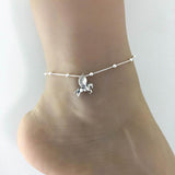Horse Anklet, Sterling Silver Beaded Ankle Bracelet, Good Luck Charm Jewelry, Horseback Riding Anklet, Anklet Chain, Women Jewelry animal anklet Romanticwork Jewelry B 