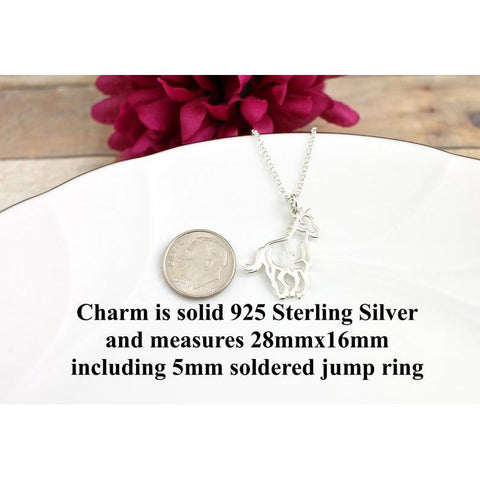 Horse Necklace, sterling silver, for women, for girls, charm, horse jewelry, birthday gift, silhouette, charm necklace, gifts, lover gift Animal Necklace enjoy life creative 