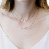 925 Silver Double Chain Name Necklace Personalized Layer Name Necklace Jewelry Children Names Necklace Mothers Gift