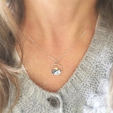 925 Sterling Silver Mountain Range Pendant Sun Wilderness Jewelry Sun Necklace Hiker Jewelry