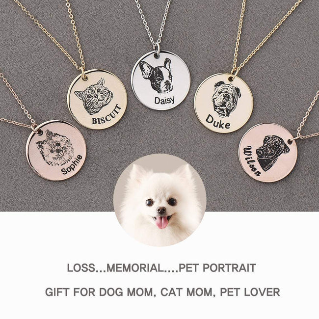 Personalized Necklace Custom Pet Lovers Dog Jewelry Pet Portrait Gift Dog Necklace Memorial Gift Pet Gift For Dog Mom Pet Photo Necklace