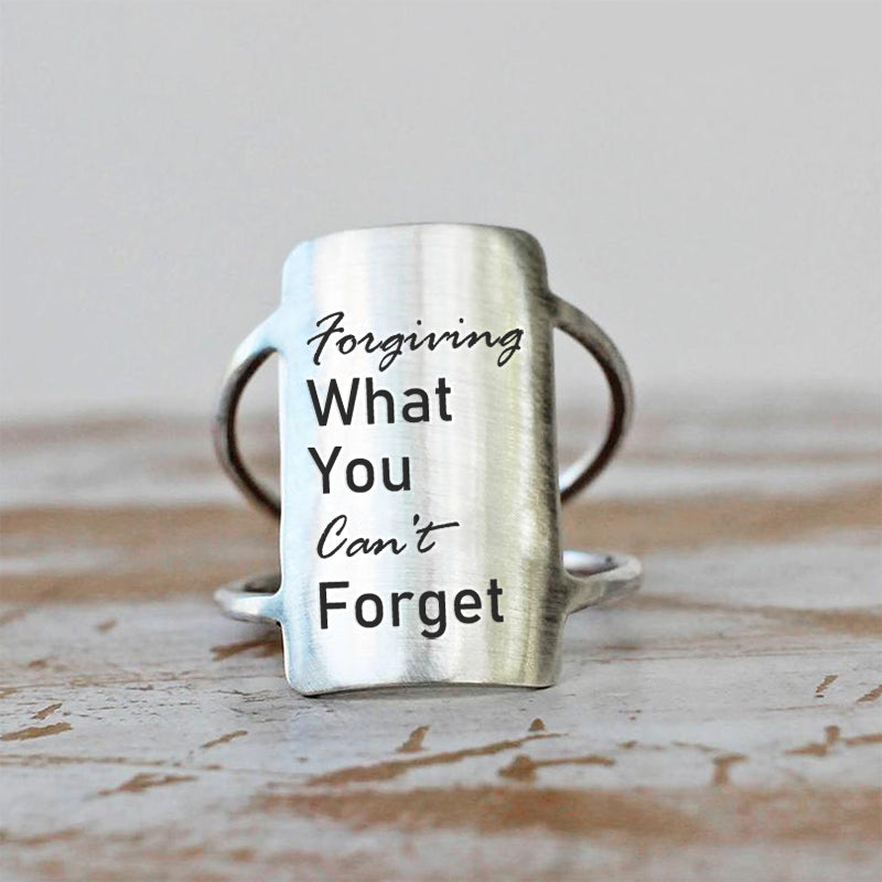 Motivation Ring Quote Ring Forgiving What You Can't Forget 925 Silver ...