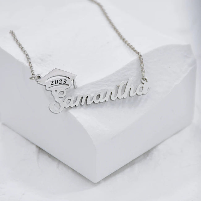 Personalized Graduation Necklace Custom Bachelor Cap Name Necklace Grad Gift For Her 2023 Graduation Gift Name Necklace Gift For Girl