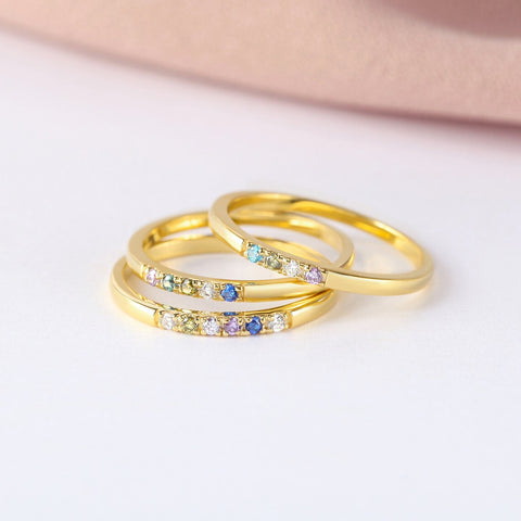Sterling Silver Personalized Birthstone Ring