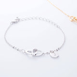Personalized Double Hearts Anklet 1-2 Initial Anklet Mother's Day Christmas Gift Birthday Mother Mom Daughter