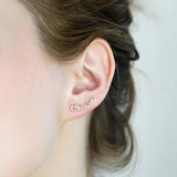Sterling Silver Name Earrings Minimalist Earrings Personalized Earrings Personalized Jewelry Stud Earring Gift for Her