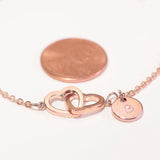 Personalized Double Hearts Anklet 1-2 Initial Anklet Mother's Day Christmas Gift Birthday Mother Mom Daughter