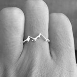 Mountain Couple Rings 925 Silver Promise Ring Set His and Hers Matching Ring For Couples Valentine's Day Gift