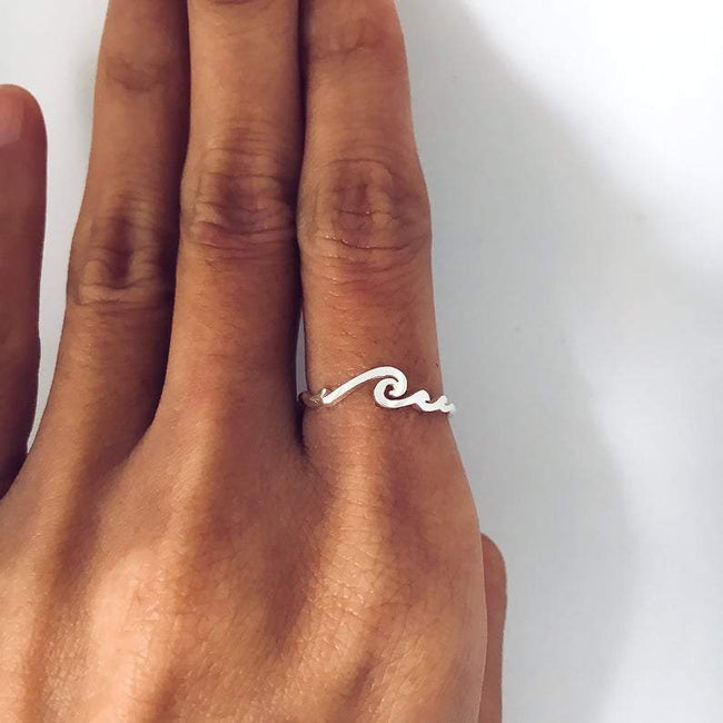 Silver Wave Ring, Wave Ring, Ocean Ring, Dainty Ring, Wave Jewelry, Beach Jewelry, Ocean Jewelry, Minimalist Ring Gift