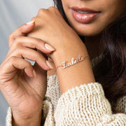 Custom Name Bracelet in Rose Gold, Gold & Sterling Silver • Dainty Initials Bracelet • Bridesmaids Gifts