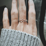 Silver Shark Ring, Dainty Shark Jewelry, Ocean Jewelry For Women, Shark Jewelry, Minimal Simple Ring, Ocean Ring