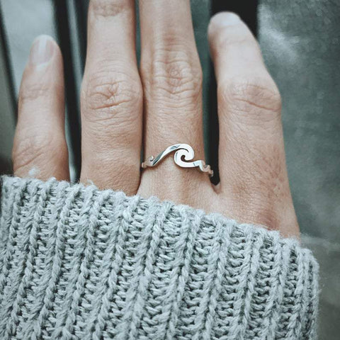 925 Silver Wave Ring Ocean Ring Dainty Ring Inspirational Wave Jewelry Beach Jewelry Minimalist Ring Gift
