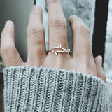 Silver Shark Ring, Dainty Shark Jewelry, Ocean Jewelry For Women, Shark Jewelry, Minimal Simple Ring, Ocean Ring