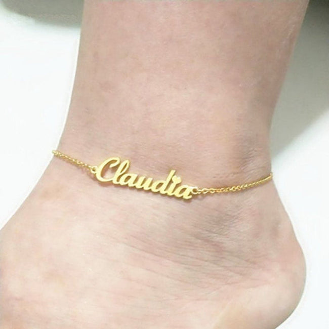 Ankle Bracelet with Name  Ankle Bracelet Name Anklet Custom Name  Anklet With Name