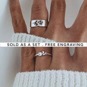 Rose Couple Rings 925 Silver Promise Ring Set His And Hers Matching Ring Promise Rings For Couples Girlfriend Boyfriend Silver Wedding Bands Set