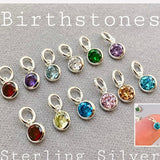 Sterling Silver Highest Quality Birthstone Charm AAA CZ 925 Silver Open Jumpring for Bracelet Necklace Gift Girls Women Mom