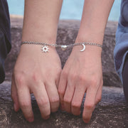 Sun And Moon with Heart Magnets Couples Bracelet