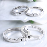 Moon and Sun Matching Rings Couple Rings Sterling Silver Sun Moon Ring Set for Couples  Relationship Friendship