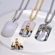 Custom Personalized Photo Necklace Stainless Steel Picture Photo Pendant Necklace Gift for Him