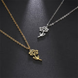S925 Silver Birth Flower Necklace Bridesmaid Gifts Bridal Party Gifts Birthday Gifts For Her
