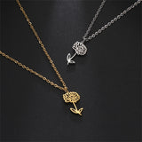 S925 Silver Birth Flower Necklace Bridesmaid Gifts Bridal Party Gifts Birthday Gifts For Her
