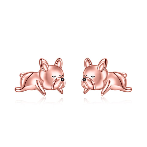 French Bulldog Earrings Stud 925 Sterling Silver Cute Animal Dog Jewelry Gifts for Women Girls