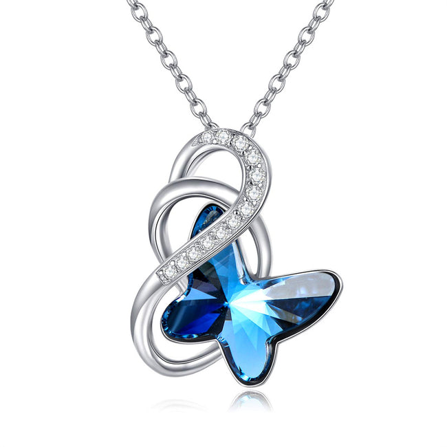 Butterfly Pendant Necklace Embellished with Crystals from Austria, Anniversary Birthday Butterfly Gifts for Butterfly Lovers