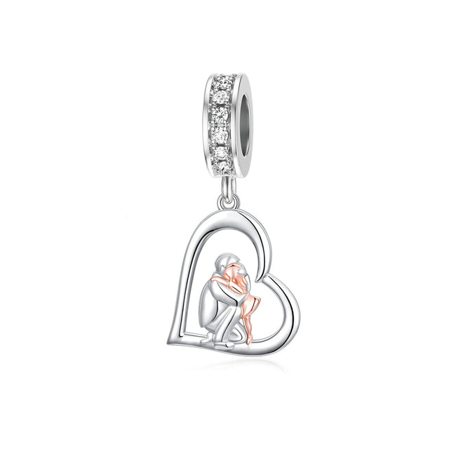 Father Daughter Charm fit Pandora Charms Bracelet Sterling Silver Charms for Bracelets Birthday for Daughter Mother