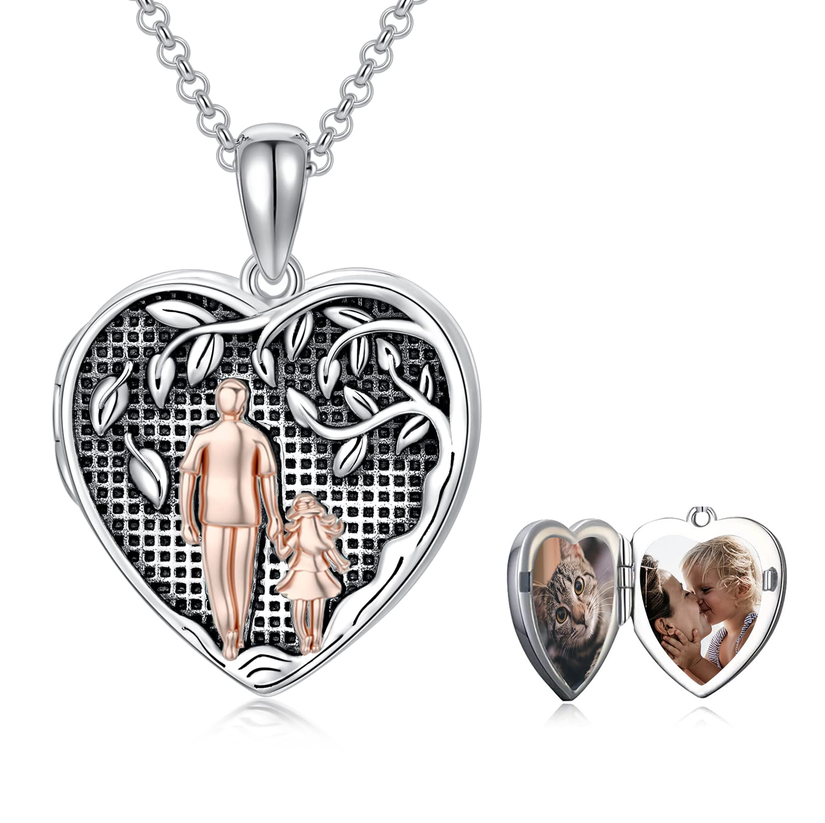 Sterling Silver Father Daughter Locket Pendant Custom Personalized