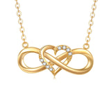 14K Solid Gold Heart Infinity Pendant Necklace for Women, Real Gold Love Jewelry Anniversary Birthday Gifts for Her, Wife, Mom, Girlfriend, 18inch