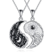 Yin Yang Necklace Sun Moon Sterling Silver Couple Necklaces Matching Couples Jewelry For Women Men Gift