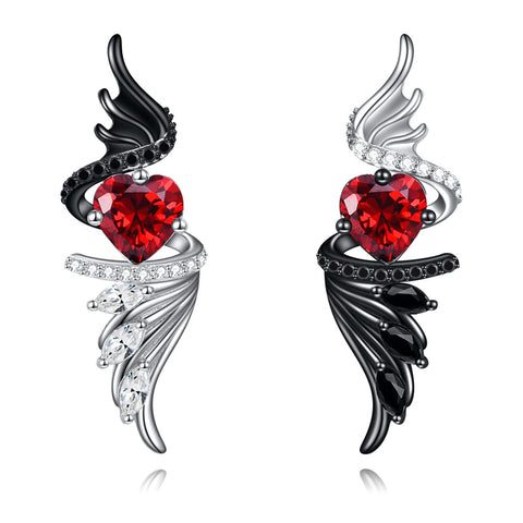 Angel Devil Earrings Sterling Silver Demon Angel Wings Drop Earrings Jewellery Gifts for Women