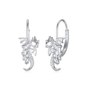 Dragon Earrings for Girls Women Animals Leverback Earrings Sterling Silver Drop Dangle Jewelry Gift