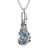 Sterling Silver Rose/Butterfly/Sunflower Flower Cremation Necklace For Ashes,Crystal Urn Necklace For Ashes For Women Memorial Jewelry