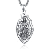 925 Sterling Silver Patron Saint Medals | Amulet Necklace Protection Jewelry for Men with 2.5mm 22"+2" Chain