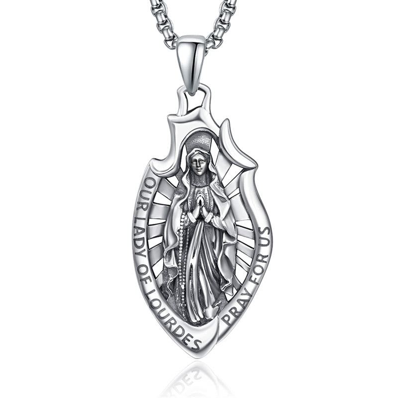 925 Sterling Silver Patron Saint Medals | Amulet Necklace Protection Jewelry for Men with 2.5mm 22"+2" Chain