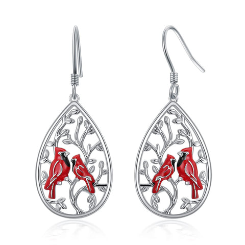 Cardinal Earrings for Women Sterling Silver Animals Dangle Drop Earrings Jewelry Gifts for Girls