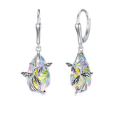Dragonfly Dangle Earrings 925 Sterling Silver Hypoallergenic Dragonflies Teardrop Crystal Earrings Jewelry