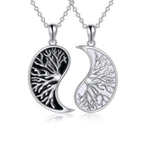 Yin Yang Necklace Sun Moon Sterling Silver Couple Necklaces Matching Couples Jewelry For Women Men Gift