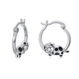 Hypoallergenic Panda/Cow/Koala/Turtle Hoop Earrings for Women 925 Sterling Silver Animal Hoop Earrings Jewelry Gifts