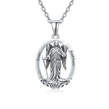 Guardian Angel Necklace 925 Sterling Silver Amulet Pendant Necklace Jewelry Gift for Men Women