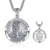 925 Sterling Silver Patron Saint Medals Saint Christopher Amulet Saint Michael Necklace Protection Jewelry for Men