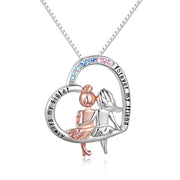 Sisters Gifts from Sister Sterling Silver Heart Necklace Female Friendship Jewelry