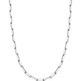 Solid 925 Sterling Silver 3mm /5mmPaperclip Link Chain Necklace for Women Men